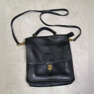 🔥Vintage Coach C5C-5130 Black Signature Canvas Shoulder Bag Authentic